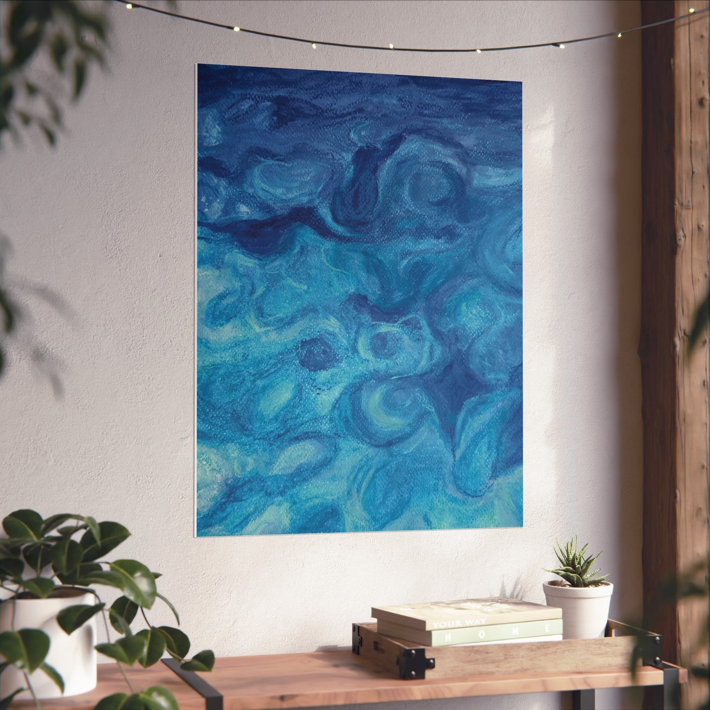 Blue Ocean Abstract Fine Art Poster — Nautical Wall Art Print