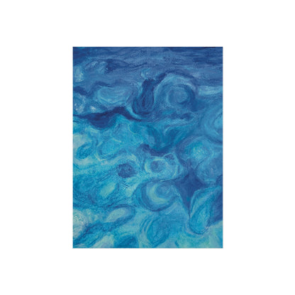 Blue Ocean Abstract Fine Art Poster — Nautical Wall Art Print