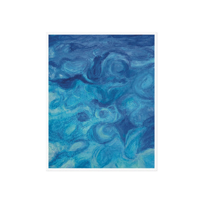 Blue Ocean Abstract Fine Art Poster — Nautical Wall Art Print