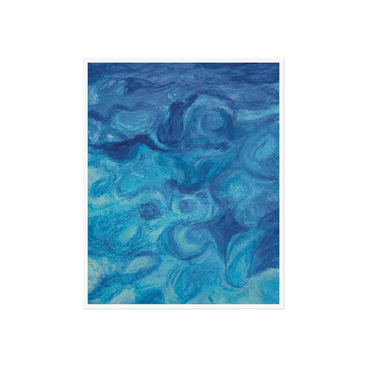 Blue Ocean Abstract Fine Art Poster — Nautical Wall Art Print