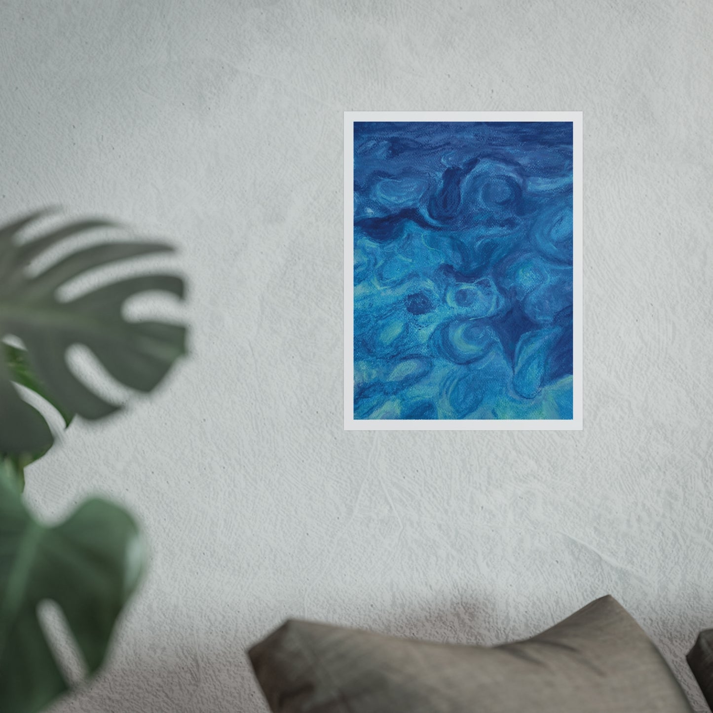 Blue Ocean Abstract Fine Art Poster — Nautical Wall Art Print