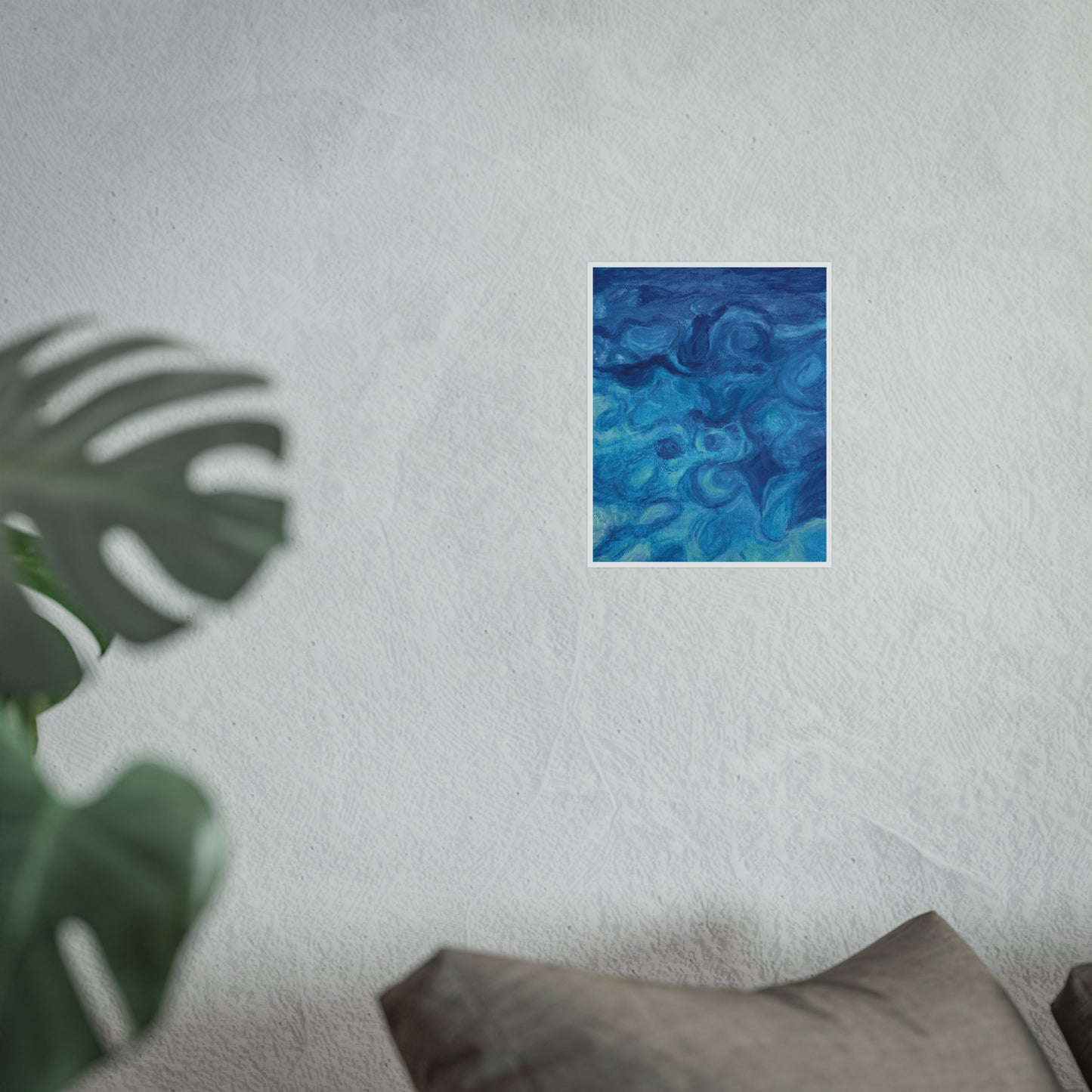 Blue Ocean Abstract Fine Art Poster — Nautical Wall Art Print