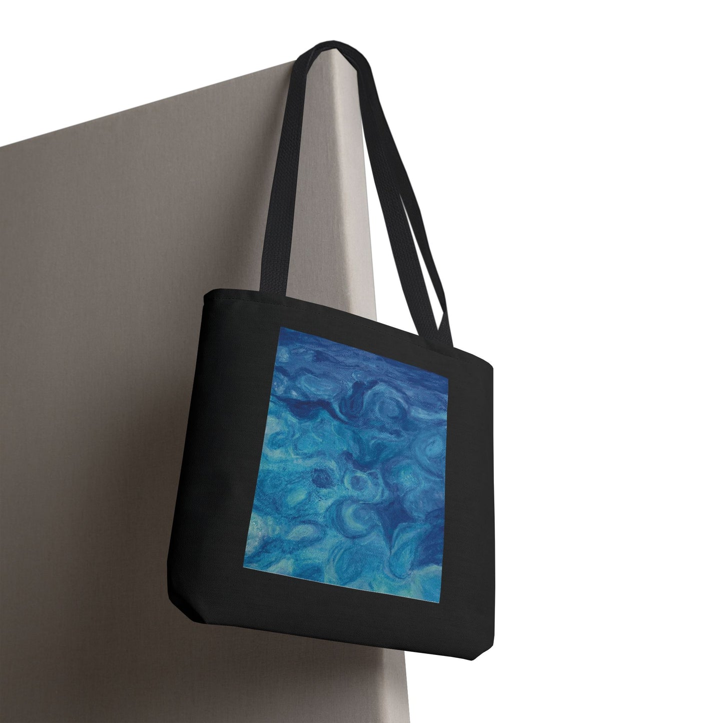 Everyday Tote Bag — Ocean Blue Art Print in Black