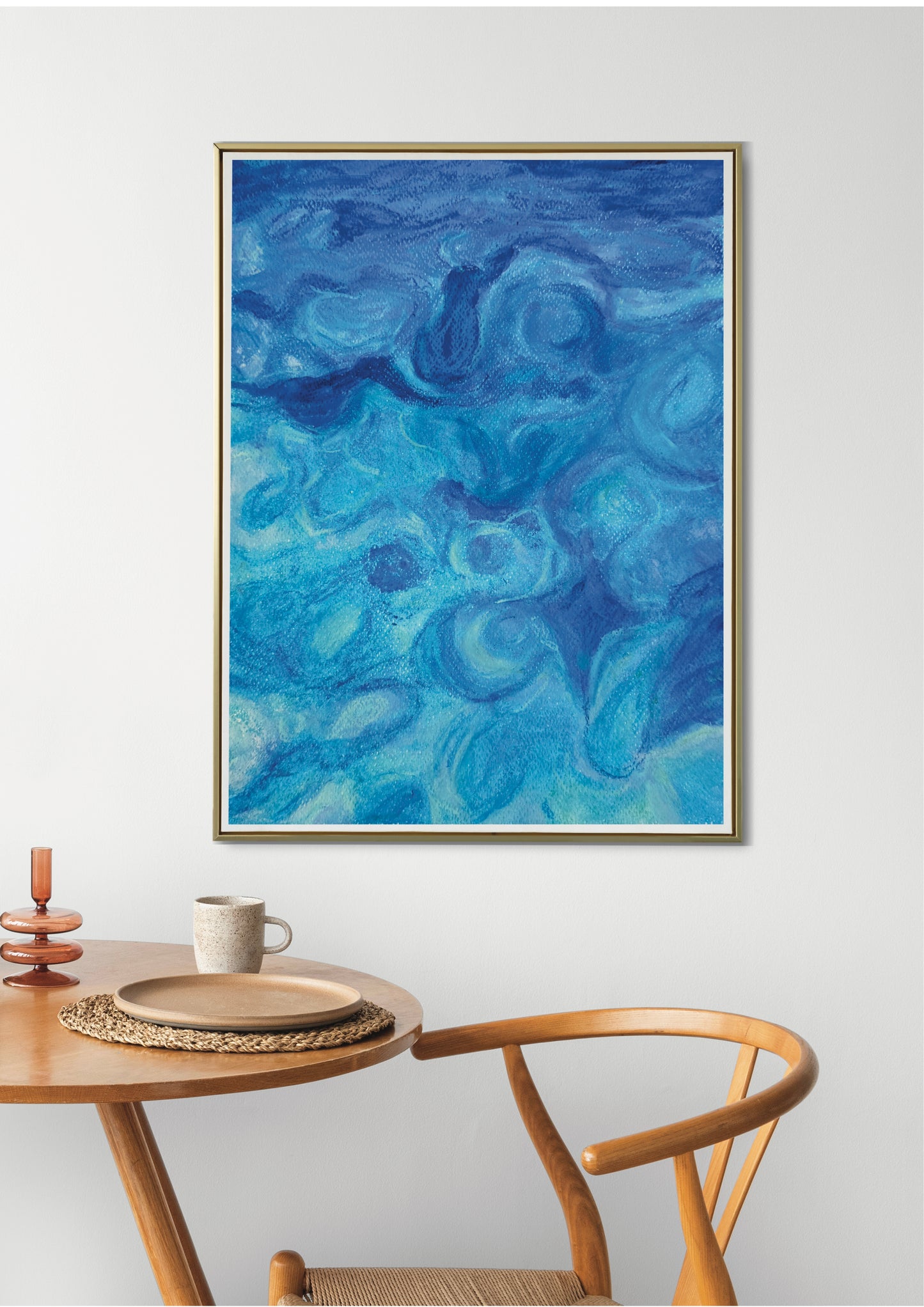 Blue Ocean Abstract Fine Art Poster — Nautical Wall Art Print