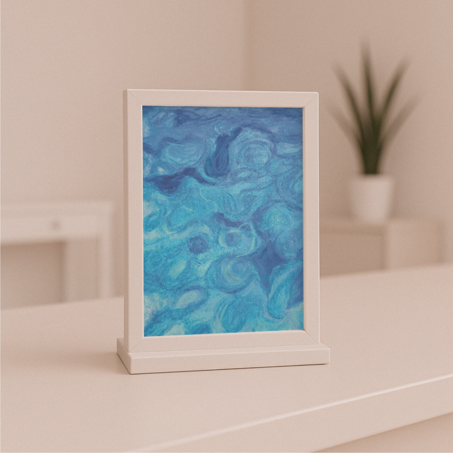 Blue Ocean Abstract Fine Art Poster — Nautical Wall Art Print