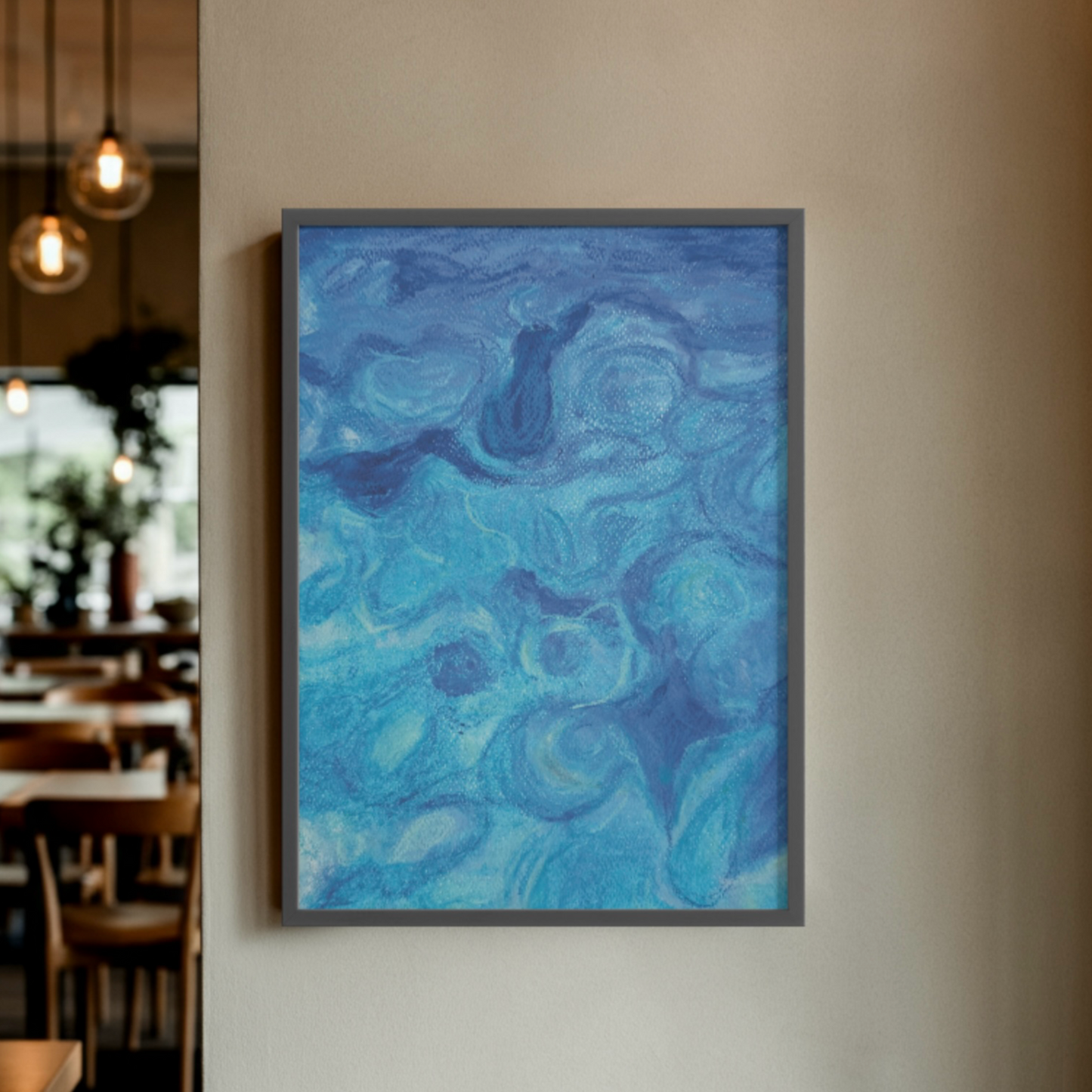 Blue Ocean Abstract Fine Art Poster — Nautical Wall Art Print