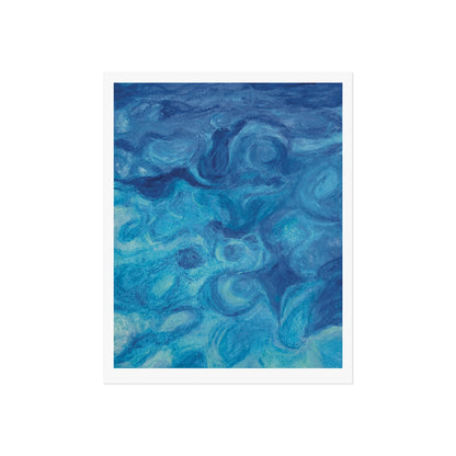 Blue Ocean Abstract Fine Art Poster — Nautical Wall Art Print