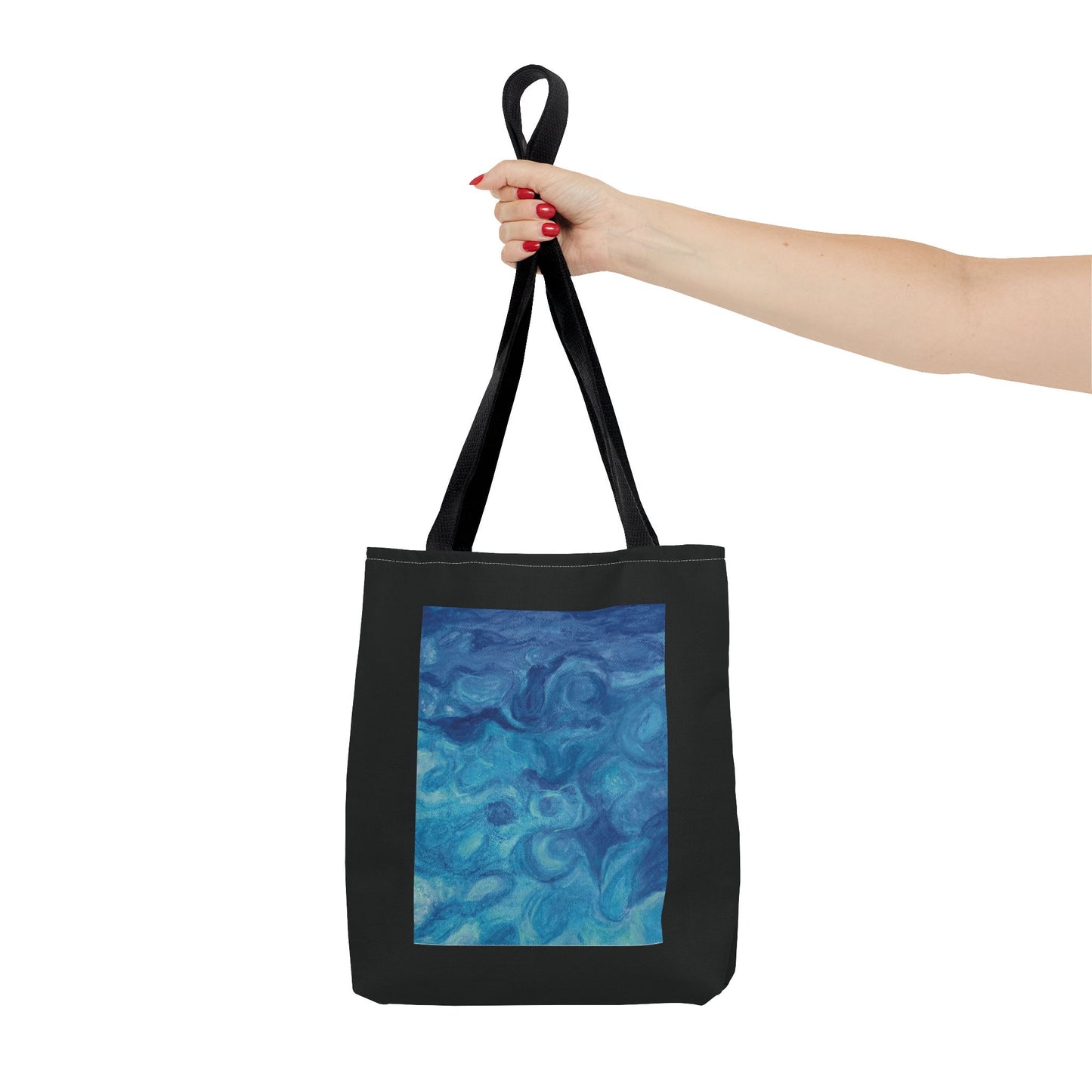 Everyday Tote Bag — Ocean Blue Art Print in Black