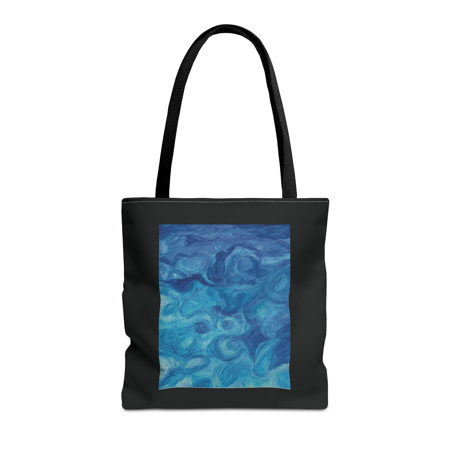 Everyday Tote Bag — Ocean Blue Art Print in Black