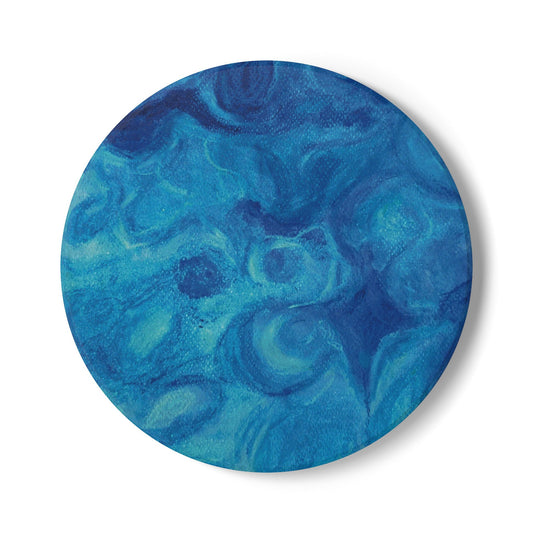 Marble Ceramic Coaster — Ocean Blue Mat