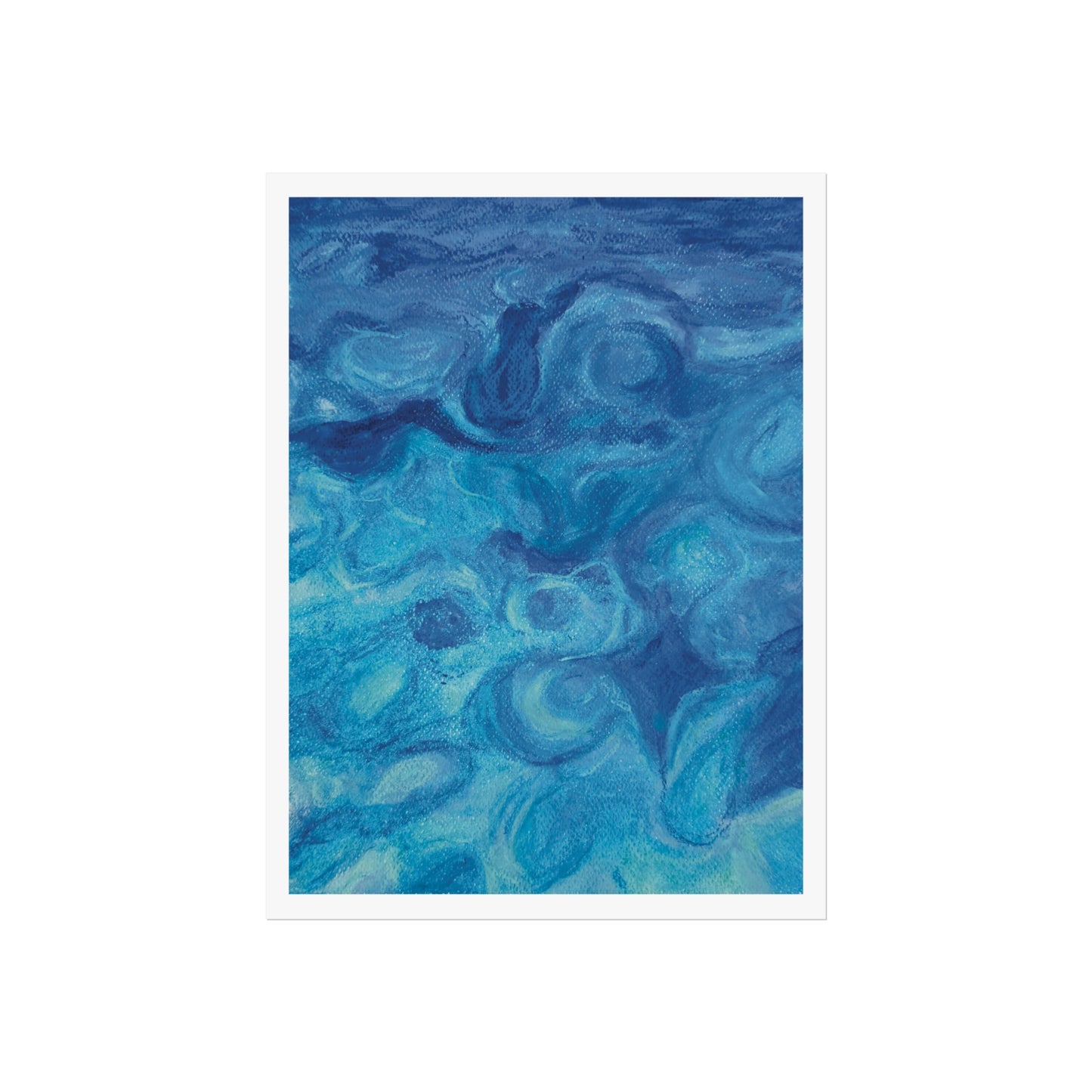 Blue Ocean Abstract Fine Art Poster — Nautical Wall Art Print