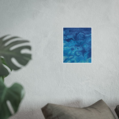Blue Ocean Abstract Fine Art Poster — Nautical Wall Art Print