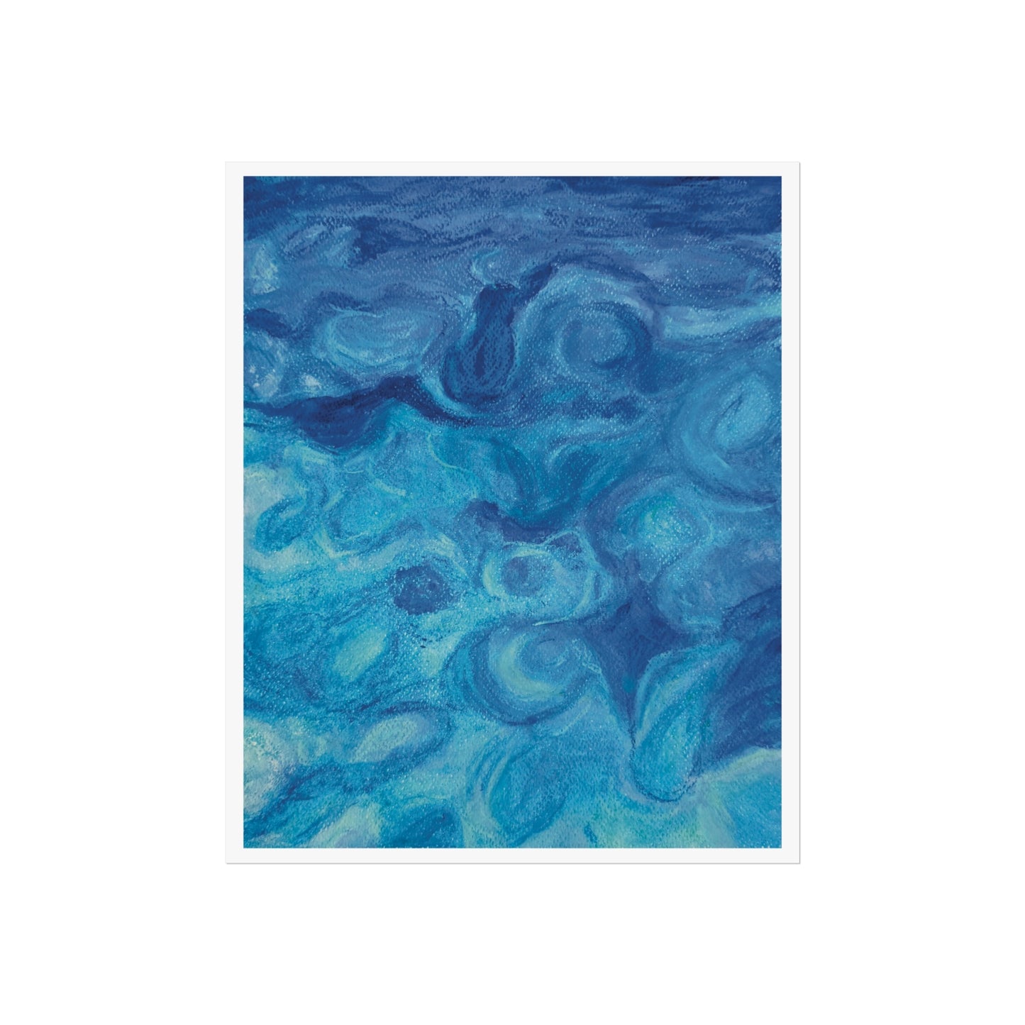 Blue Ocean Abstract Fine Art Poster — Nautical Wall Art Print