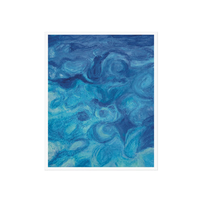 Blue Ocean Abstract Fine Art Poster — Nautical Wall Art Print