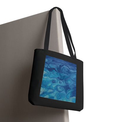 Everyday Tote Bag — Ocean Blue Art Print in Black